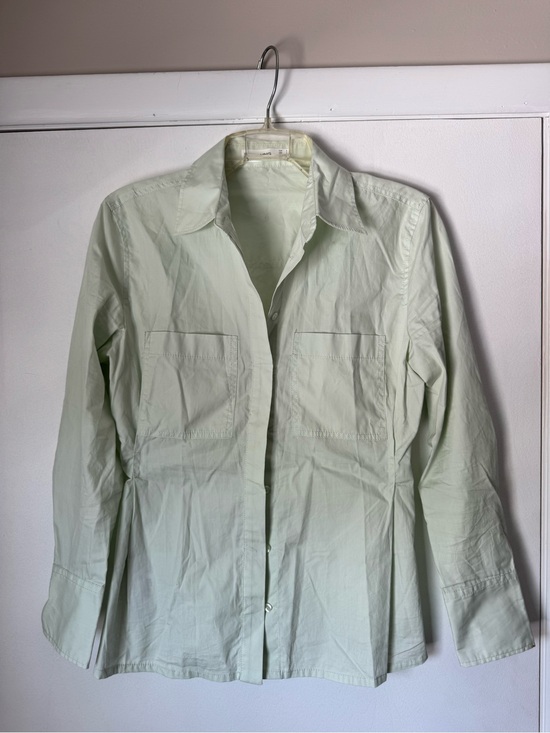 Mango Tops - Mango Pale Mint Button-Up Top